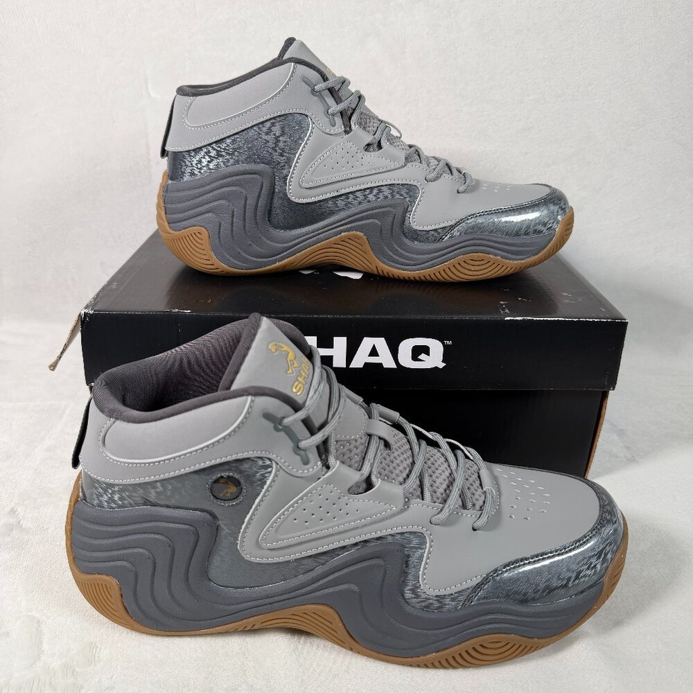 SHAQ Juggernaut Basketball Shoes Men Size 12 Gray Mid Top Sneakers AQ95041MV NWB